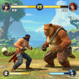 screenshot of a fighting video game starring realistic animals