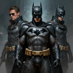 digital _ painting _ of _ cyberpunk batman _ by _ filipe _ pagliuso _ and _ justin _ gerard _ symmetric _ fantasy _ highly _ detailed _ realistic _ intricate _ port