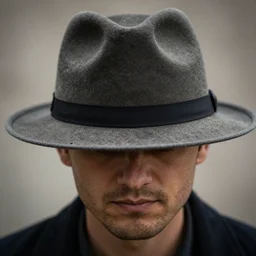 close - up photograph of a man with a hat