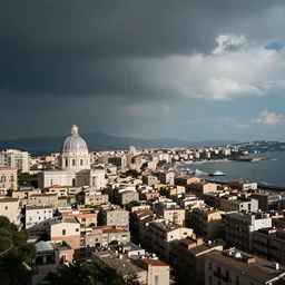 cyberpunk naples landscape