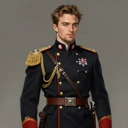robert pattinson as ss standartenfuhrer, as a dnd mtg character, extremely detailed, digital illustration, concept art, readability, smooth, sharp focus, art by brothers hildebrandt, and alex grey