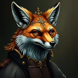 a portrait of a medieval anthropomorphic fox, ornate and intricate, by anton fadeev, by rhads, 4 k