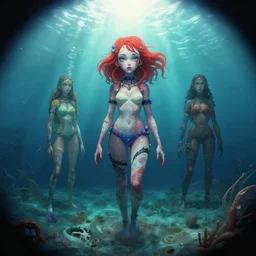 a squid woman, greg rutkowski, zabrocki, karlkka, jayison devadas, trending on artstation, 8 k, ultra wide angle, zenith view, pincushion lens effect