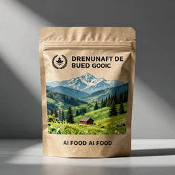 a package of ai food, product photo,