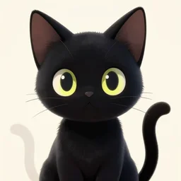 cute, female, anime style, a salem black cat girl, beautiful lighting, large eyes, sharp focus, simple background, creative