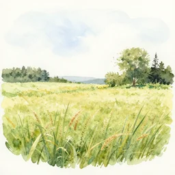 a Watercolor drawing of a field