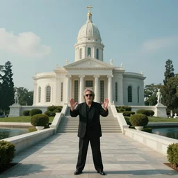 alex jones at the temple on epstein island, summoning aliens, cinematic lighting, jeffery epstein sacrifice, 8 k, magazine photo, hd
