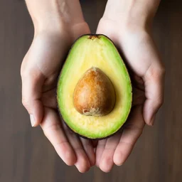 open avocado laying on my hands
