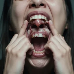 a disturbing photograph of your mother unhinging her jaws