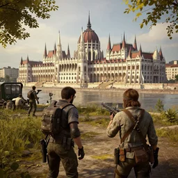 fallout 5 set in budapest, game screenshot, 4 k, high detail