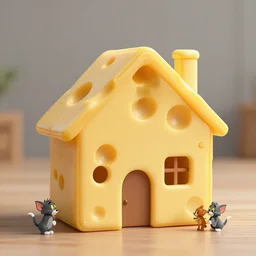 a house made of cheese, frame from a tom and jerry cartoon