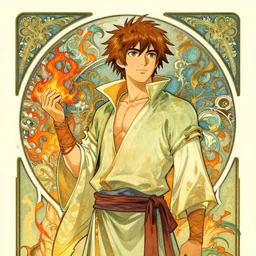 art nouveau drawing of Prince Zuko fire ending