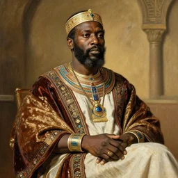 solomon king as an etiopian, 8 k, hdr, great light, gustave courbet, annie leibowitz