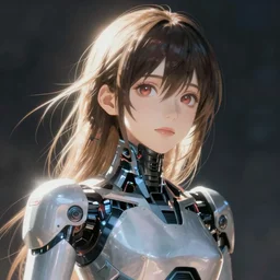 makoto shinkai. robotic android girl. cyberpunk.