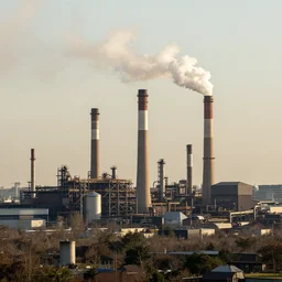 industrial revolution, landscape, factories, towers, smoke