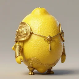 a anthropomorphic lemon warrior, diffuse lighting, fantasy, intricate, elegant, highly detailed, lifelike, photorealistic, digital painting, artstation, illustration, concept art, smooth, sharp focus, naturalism, trending on byron's - muse, by greg rutkowski and greg staples