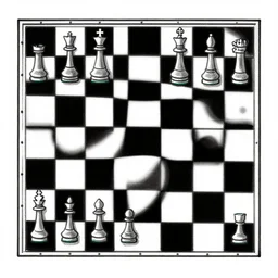 very low - resolution mspaint drawing of a charturaji chessboard