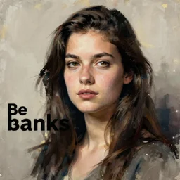 female portrait, by banksy