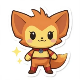 cute miss mascot lixy lixy shinx super hero sticker art, cronobreaker, beeple game icon