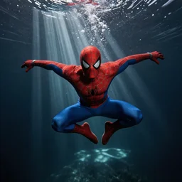 underwater shoot photo of Spiderman
