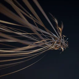 twisted reality, cut into thin ribbons, unravels in a strong wind across a dark night sky, unreal engine