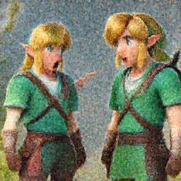 surprised Link points at toon Link which points at young Link, made by Stanley Artgerm Lau, WLOP, Rossdraws, ArtStation, CGSociety, concept art, cgsociety, octane render, trending on artstation, artstationHD, artstationHQ, unreal engine, 4k, 8k,