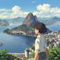 beautiful anime Rio de janeiro by makoto shinkai