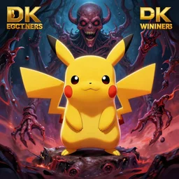 symmetry!! stunning portrait of a pikachu by victo ngai, vibrant colors, dynamic lighting, horror!! body horror, hell, pokemon!! digital art, winning award masterpiece, fantastically beautiful, illustration, aestheticly inspired by beksinski and dan mumford, trending on artstation, art by greg rutkowski and h r giger and david cronenberg, 8 k