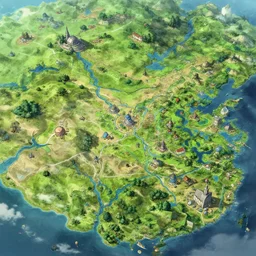 game map of a large fantasy world with various biomes, highly detailed, smooth, sharp focus, artstation, illustration by makoto shinkai and moebius and jean giraud