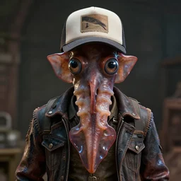 hyperrealistic dslr film still of amorphous squid disguised as hillbilly wearing trucker hat, stunning 8 k octane comprehensive 3 d render, inspired by istvan sandorfi & greg rutkowski & unreal engine, perfect symmetry, dim volumetric cinematic lighting, extremely hyper - detailed, extremely lifelike attributes & lifelike texture, intricate, masterpiece, artstation, stunning