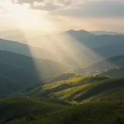 professional photo of beautiful landscape, hazy, god rays, beautiful lighting, cinematic composition, surrealism, 8k ,