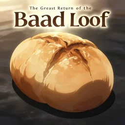 cover art for the anime series the great return of the bread loaf, dramatic lighting, epic composition,