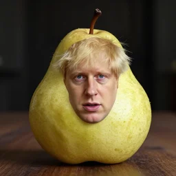 boris johnson inside a pear, comfy, portrait photography, high quality