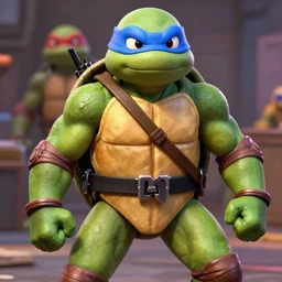 ninja turtles 1990 made by jim henson , high detail photograph