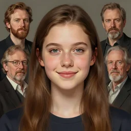 photo of freya allan with simple smile paint detailed digital artstation, portrait hd 4 k, y greg rutkowski and gaston bussiere and craig mullins and j. c. leyendecker, hd