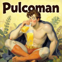 a cover art representing pulcoman, by gustave moreau, superhero, pulco, juice 🥵