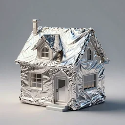 house wrapped in foil