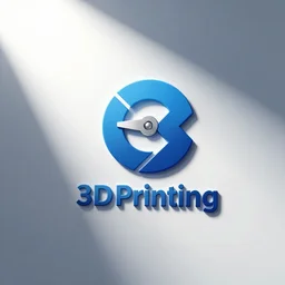logo of 3d printing company, clean, entrprise, blue
