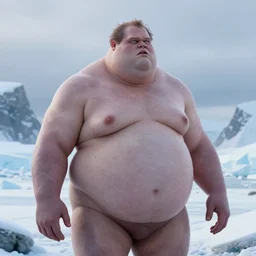 hyperrealistic rendering, fat smooth john carpenter flesh monster natalie portman, antarctica, winter, snow, artstation, volumetric lighting, octane render, sylvain sarrailh