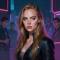 a portrait of cara delevingne, cyberpunk, fantasy, neon lights, sharp focus, intricate, elegant, digital painting, artstation, matte, highly detailed, concept art, illustration, ambient lighting, art by ruan jia and artgerm and range murata and wlop and ross tran and william, adolphe bouguereau and beeple