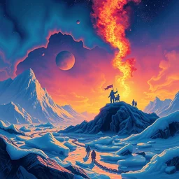 a psychedelic realm in an icy land untethered from all natural law wrapped in love and understanding at the end of all known existence by petros afshar ross tran tom whalen peter mohrbacher artgerm lisa frank bob ross