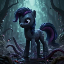 my little pony, by lovecraft, tentacles, dark horror, ue 5, ue 6, unreal engine 5, cinematic 4 k wallpaper, 8 k, ultra detailed, by popular digital artist, beautiful image, resolution, artstation