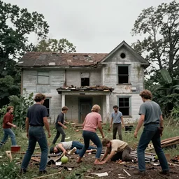 1 9 7 0 s photography, carnage by marvel outsider old abandoned house