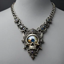 necro eyeball artnouveau necklace