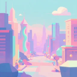 large low poly cyberpunk pastel colors desktop wallpaper