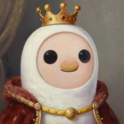 finn from adventure time, royal portrait painting, oil painting, highly detailed, realistic face