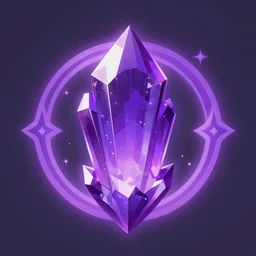 purple powerful magic mana symbol, purple crystal, epic legends game icon, stylized digital illustration, radiating, a glowing aura, global illumination, ray tracing, hdr, unreal engine, octane render, trending on arstation, by ian pesty and katarzyna bek - chmiel
