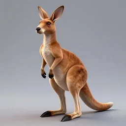 A kangaroo in Tron, artstation 3d model