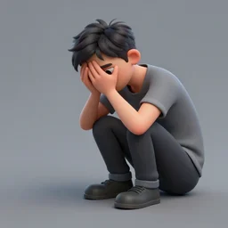 masterpiece painting of a 3d artist sad, crouched and desperate looking at the a computer screen displaying anatomical model of a lung, oil on canvas, renaissance