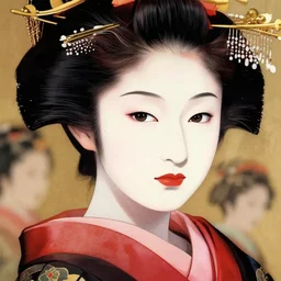 japanese geisha, fine - face, audrey plaza, realistic shaded perfect face, fine details. anime. realistic shaded lighting poster by ilya kuvshinov, magali villeneuve, artgerm, jeremy lipkin and michael garmash and rob rey